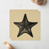 ヒトデイラストレーション海アートヴィンテージヒトデ ノートカード (正面/裏面インサイチュ)