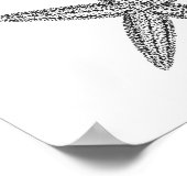 ヒトデイラストレーション(白黒) ポスター (角)