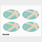 ヒトデエレガント海ビーチティール(緑がかった色)クリーム 楕円形シール (シート)