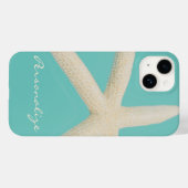 ヒトデエレガント海ビーチティール(緑がかった色)クリーム Case-Mate iPhoneケース (裏面 (横))