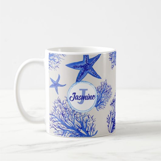 ヒトデカスタムサンゴ名 コーヒーマグカップ (左)