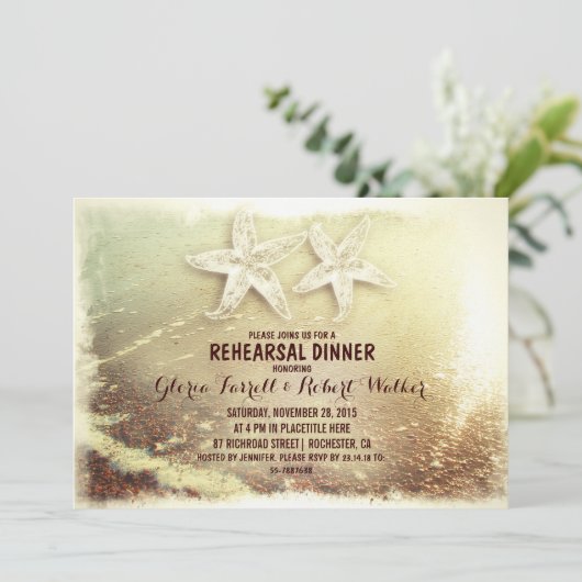 ヒトデカップル&シーフォームビーチリハーサルディナー 招待状 (スタンド正面)