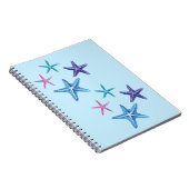 ヒトデカラフルィッシュ(青、紫、ピンク、ターコイズ) ノートブック (右側)