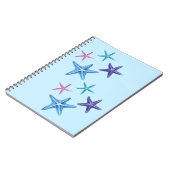 ヒトデカラフルィッシュ(青、紫、ピンク、ターコイズ) ノートブック (左側)