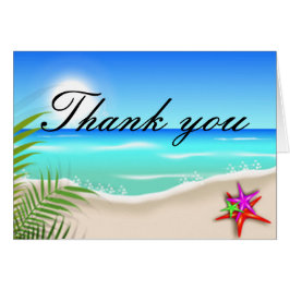 ヒトデカラフルサンキューカードビーチ