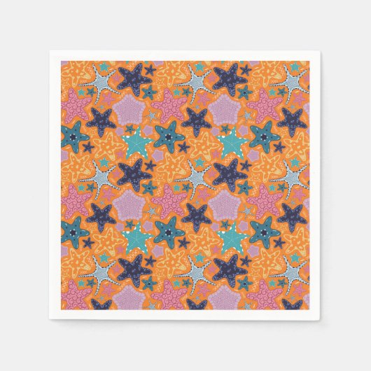 ヒトデカラフルス スタンダードカクテルナプキン (正面)