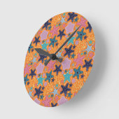 ヒトデカラフルス ラウンド壁時計 (傾斜)