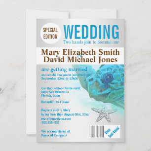 ヒトデガメのビーチ結婚式雑誌PERSONALIZE 招待状