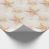 ヒトデクリームサンドアイボリービーチウェディング ラッピングペーパー (角)