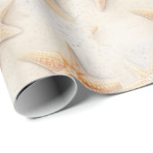 ヒトデクリームサンドアイボリービーチウェディング ラッピングペーパー (ロールコーナー)