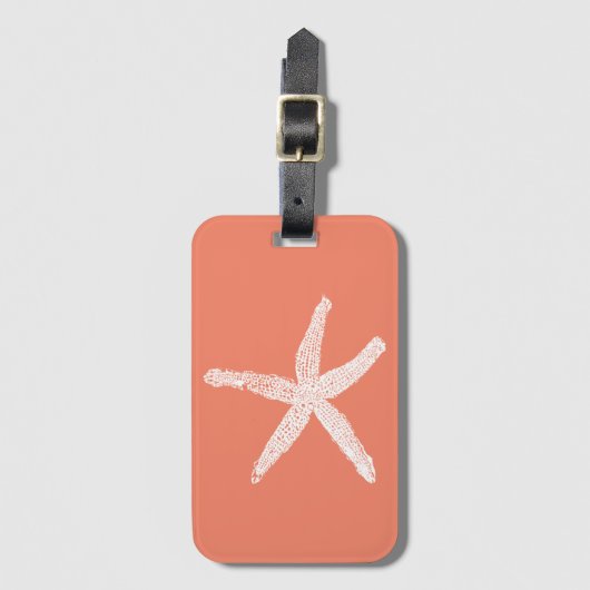 ヒトデサケピンクオレンジの母親の日の贈り物  ラゲッジタグ (正面縦)