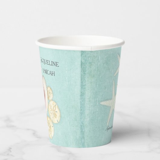 ヒトデシェルビーチシー海ショアブライダルシャワー 紙コップ (右)