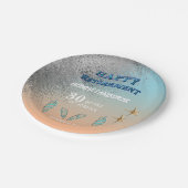 ヒトデシーシェルズシルバーグリッターハッピーリタイアメント ペーパープレート (アングル)