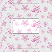 ヒトデスケッチピンク白 ファブリック (タイル)