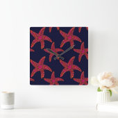 ヒトデスタイルパターン スクエア壁時計 (ホーム)