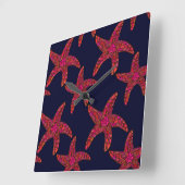 ヒトデスタイルパターン スクエア壁時計 (傾斜)