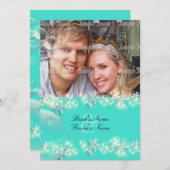 ヒトデターコイズ結婚ブルー 招待状 (正面/裏面)