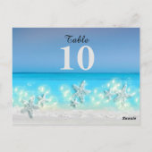 ヒトデパラダイスブルーの熱帯水域テーブル番号 ポストカード (裏面)