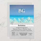 ヒトデパラダイスブルーウォーターズ熱帯ビーチ 招待状 (正面/裏面)