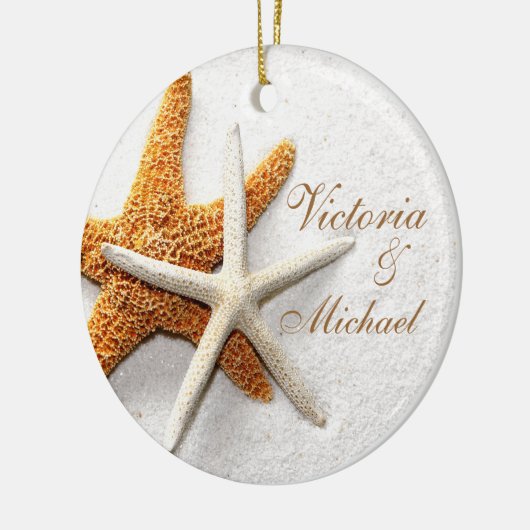 ヒトデパーソナライズされたオーナメント セラミックオーナメント (左)