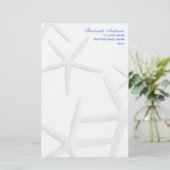 ヒトデパーソナライズされたビーチテーマ筆記用紙 便箋 (スタンド正面)