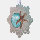 ヒトデビーチクリスマスオーナメントカード オーナメントカード (左)