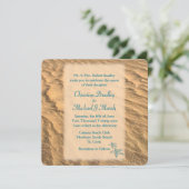 ヒトデビーチティール(緑がかった色)アンドサンド結婚ズ 招待状 (スタンド正面)