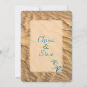 ヒトデビーチティール（緑がかった色）アンドサンド結婚ズ 招待状 (裏面)