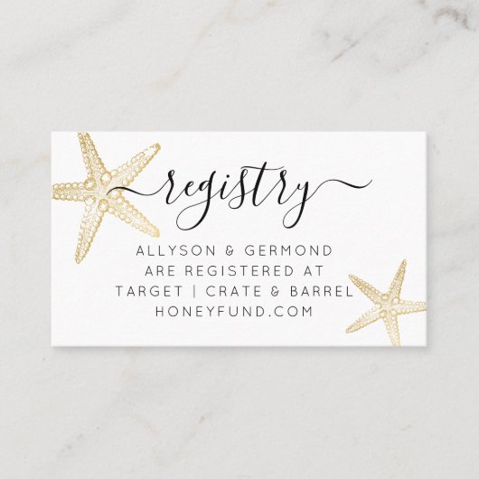 ヒトデビーチテーマギフト登録カード 名刺 (正面)