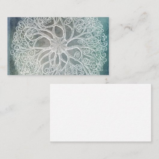 ヒトデビーチデコールブルーウォーターカラーティール（緑がかった色）インジゴ 名刺 (正面/裏面)