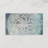 ヒトデビーチデコールブルーウォーターカラーティール（緑がかった色）インジゴ 名刺 (正面)