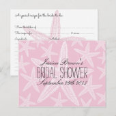 ヒトデビーチブライダルシャワーレシピカード インビテーションポストカード (正面/裏面)