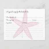 ヒトデビーチブライダルシャワーレシピカード インビテーションポストカード (裏面)