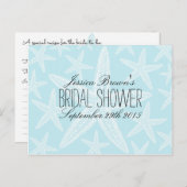 ヒトデビーチブライダルシャワーレシピカード インビテーションポストカード (正面/裏面)