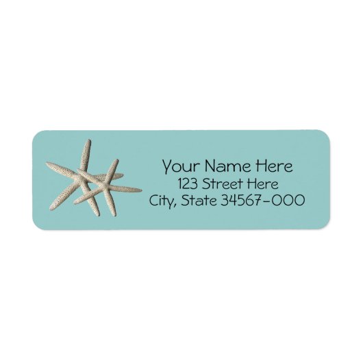 ヒトデビーチ差出人住所ラベル ラベル (正面)