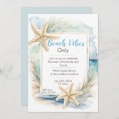 ヒトデビーチ招待状テンプレート 招待状 (正面/裏面)
