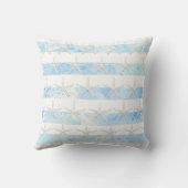 ヒトデビーチ水彩洗ストライプ浄ブルーnホワイト クッション (裏面)