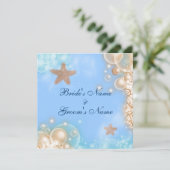 ヒトデビーチ熱帯ブルーアイボリー 招待状 (スタンド正面)