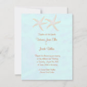 ヒトデビーチ結婚式の招待-淡い色の青 招待状 (正面)