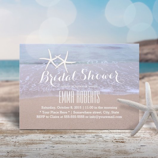 ヒトデビーチ結婚式ブライダルシャワー 招待状