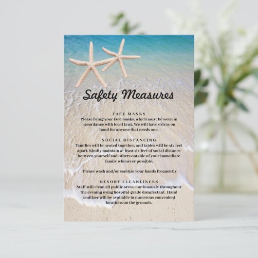 ヒトデビーチ結婚式安全対策 エンクロージャーカード (スタンド正面)