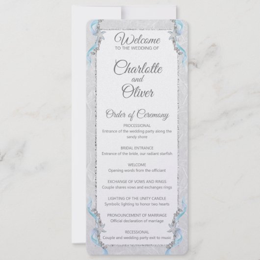 ヒトデビーチ結婚式式プログラム 招待状 (正面)