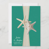 ヒトデビーチ結婚式海グリーン 招待状 (正面)
