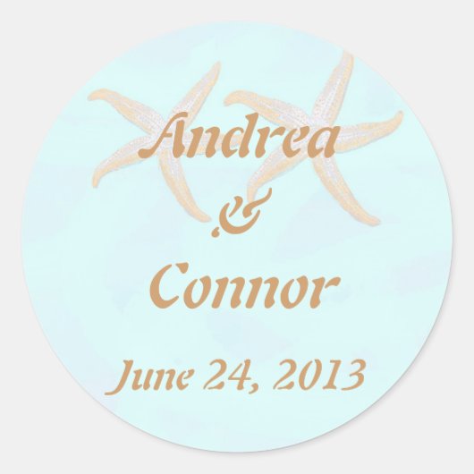 ヒトデビーチ結婚式 ラウンドシール (正面)