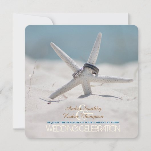 ヒトデビーチ結婚式 招待状 (正面)