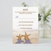 ヒトデビーチ結婚式RSVPカード 出欠カード (スタンド正面)