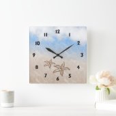 ヒトデビーチ スクエア壁時計 (ホーム)