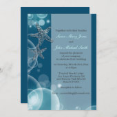 ヒトデフェイクの銀の泡青いきらめき 招待状 (正面/裏面)