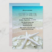 ヒトデフローラビーチブライダルシャワー 招待状 (正面/裏面)