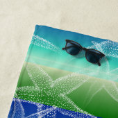 ヒトデブルーグリーンビーチパーソナライズされたビーチタオル ビーチタオル (インサイチュ)